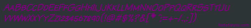KomikaTextKapsItalic Font – Purple Fonts on Black Background