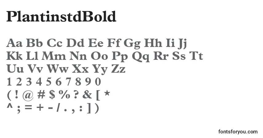 Шрифт PlantinstdBold – алфавит, цифры, специальные символы