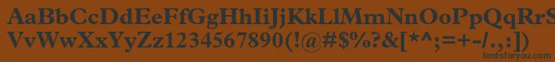 フォントPlantinstdBold – 黒い文字が茶色の背景にあります