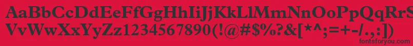 フォントPlantinstdBold – 赤い背景に黒い文字