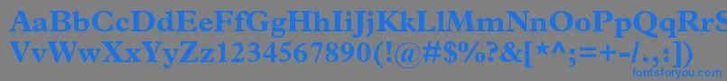 フォントPlantinstdBold – 灰色の背景に青い文字