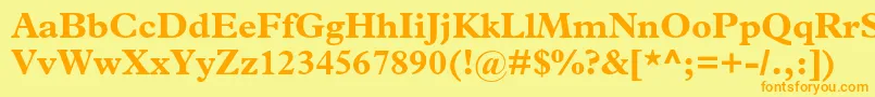 Police PlantinstdBold – polices orange sur fond jaune