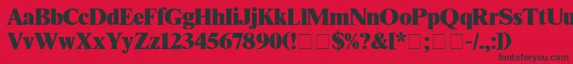 TimesBlack Font – Black Fonts on Red Background