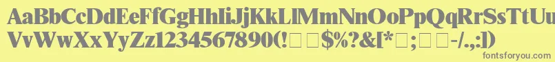 Lisätietoja TimesBlack-fontista TimesBlack-fontti – harmaat kirjasimet keltaisella taustalla