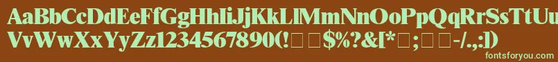 TimesBlack Font – Green Fonts on Brown Background