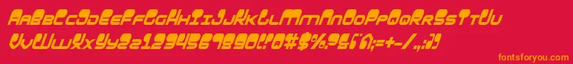 フォントHypnov2ci – 赤い背景にオレンジの文字