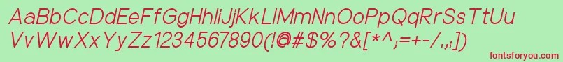 NuorderItalic Font – Red Fonts on Green Background