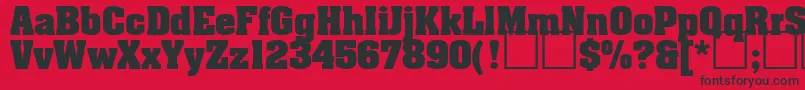 Aardvark ffy-Schriftart – Schwarze Schriften auf rotem Hintergrund