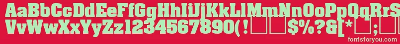 Aardvark ffy Font – Green Fonts on Red Background