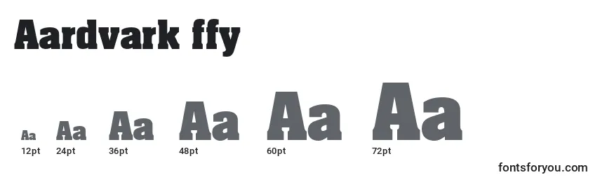 Aardvark ffy Font Sizes