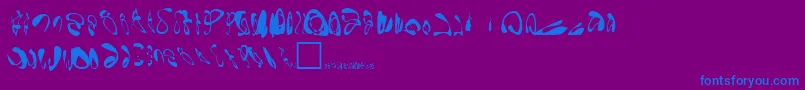 GornathonRegular-Schriftart – Blaue Schriften auf violettem Hintergrund