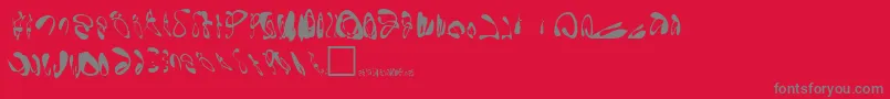 Fonte GornathonRegular – fontes cinzas em um fundo vermelho