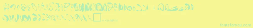 フォントGornathonRegular – 黄色い背景に緑の文字