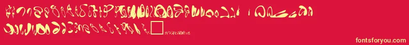 GornathonRegular Font – Yellow Fonts on Red Background
