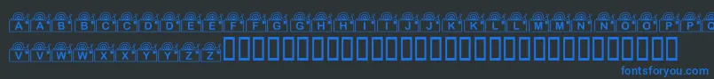 KrSnailMail-fontti – siniset fontit mustalla taustalla