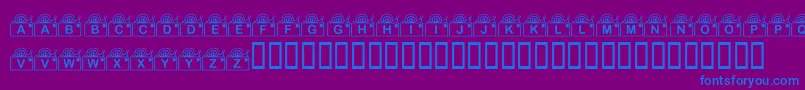 フォントKrSnailMail – 紫色の背景に青い文字