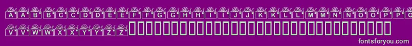 フォントKrSnailMail – 紫の背景に緑のフォント