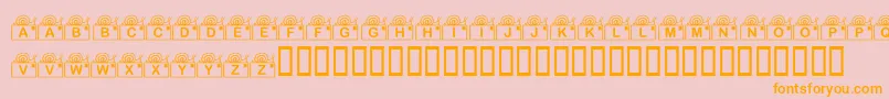 フォントKrSnailMail – オレンジの文字がピンクの背景にあります。