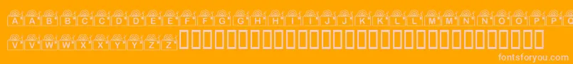 KrSnailMail-fontti – vaaleanpunaiset fontit oranssilla taustalla