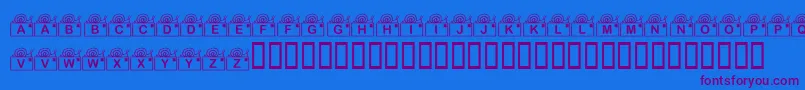 Czcionka KrSnailMail – fioletowe czcionki na niebieskim tle