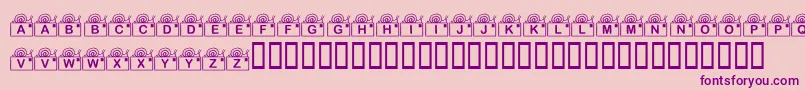KrSnailMail-Schriftart – Violette Schriften auf rosa Hintergrund