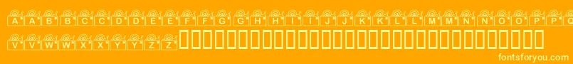 Шрифт KrSnailMail – жёлтые шрифты на оранжевом фоне