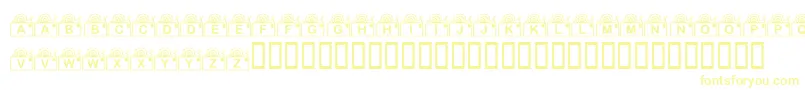 Czcionka KrSnailMail – żółte czcionki na białym tle