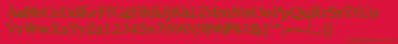 Caslonos-Schriftart – Braune Schriften auf rotem Hintergrund