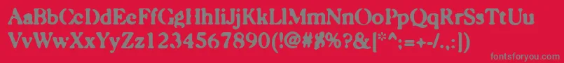 フォントCaslonos – 赤い背景に灰色の文字