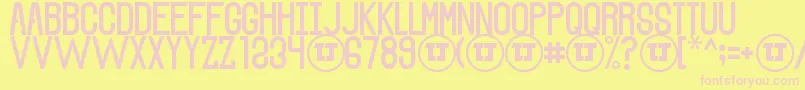 Czcionka TheSoundOfTruthSmoothDemo – różowe czcionki na żółtym tle
