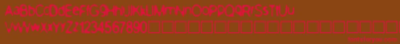PeacenowBasic Font – Red Fonts on Brown Background