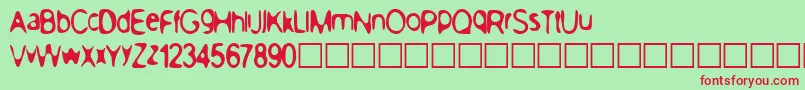 PeacenowBasic Font – Red Fonts on Green Background