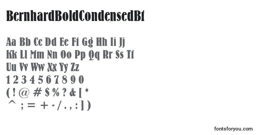 Czcionka BernhardBoldCondensedBt – alfabet, cyfry, specjalne znaki