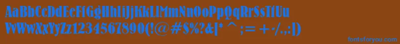BernhardBoldCondensedBt Font – Blue Fonts on Brown Background