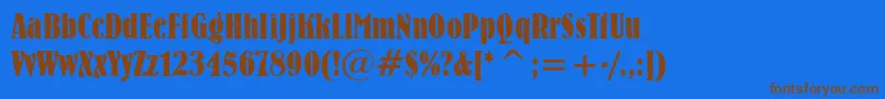 BernhardBoldCondensedBt Font – Brown Fonts on Blue Background
