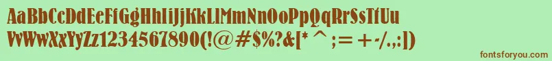 BernhardBoldCondensedBt Font – Brown Fonts on Green Background