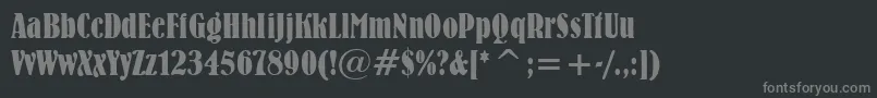 BernhardBoldCondensedBt Font – Gray Fonts on Black Background