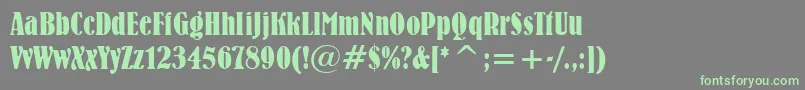BernhardBoldCondensedBt Font – Green Fonts on Gray Background