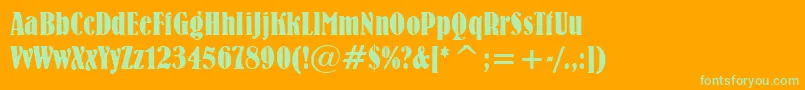 BernhardBoldCondensedBt Font – Green Fonts on Orange Background