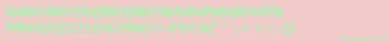 BernhardBoldCondensedBt-Schriftart – Grüne Schriften auf rosa Hintergrund