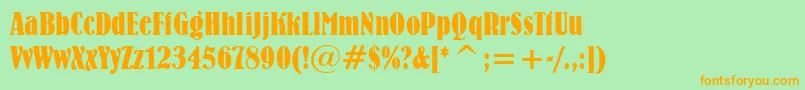 BernhardBoldCondensedBt Font – Orange Fonts on Green Background