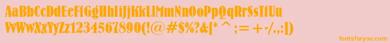 BernhardBoldCondensedBt Font – Orange Fonts on Pink Background