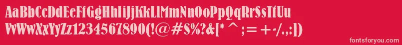 BernhardBoldCondensedBt Font – Pink Fonts on Red Background