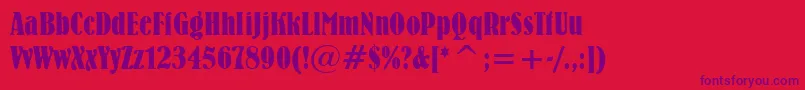 BernhardBoldCondensedBt Font – Purple Fonts on Red Background