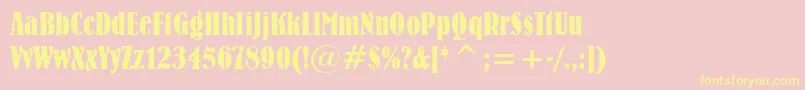 BernhardBoldCondensedBt Font – Yellow Fonts on Pink Background
