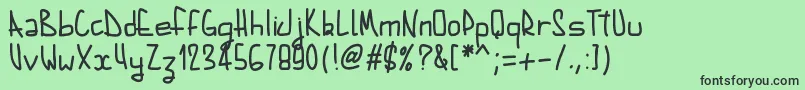 Czcionka Pwaugustbold – czarne czcionki na zielonym tle
