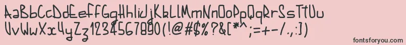 Шрифт Pwaugustbold – чёрные шрифты на розовом фоне