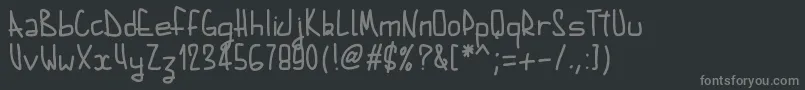 Weitere Informationen zur Pwaugustbold-Schriftart Pwaugustbold-Schriftart – Graue Schriften auf schwarzem Hintergrund