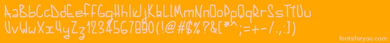 Pwaugustbold-Schriftart – Rosa Schriften auf orangefarbenem Hintergrund