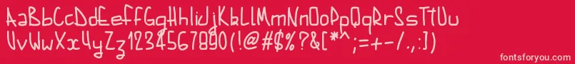Pwaugustbold Font – Pink Fonts on Red Background